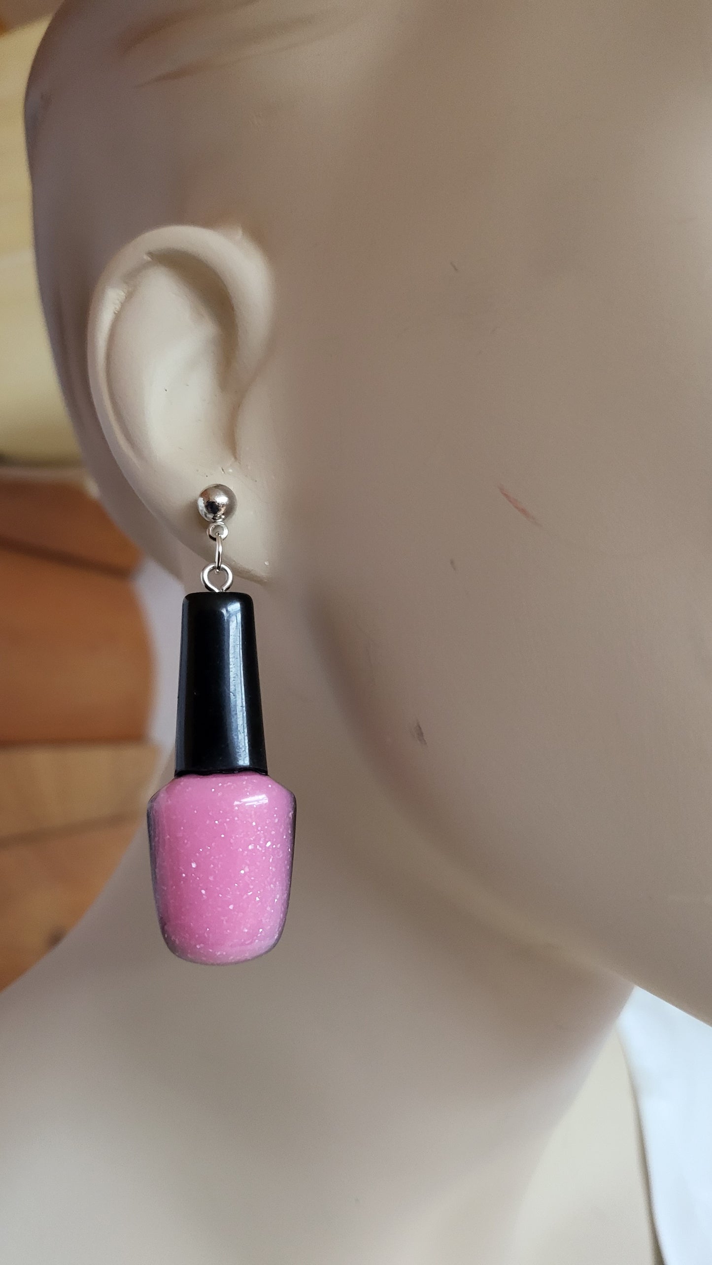 Large Nail Polish Bottle Earrings and Necklace for Nail Techs