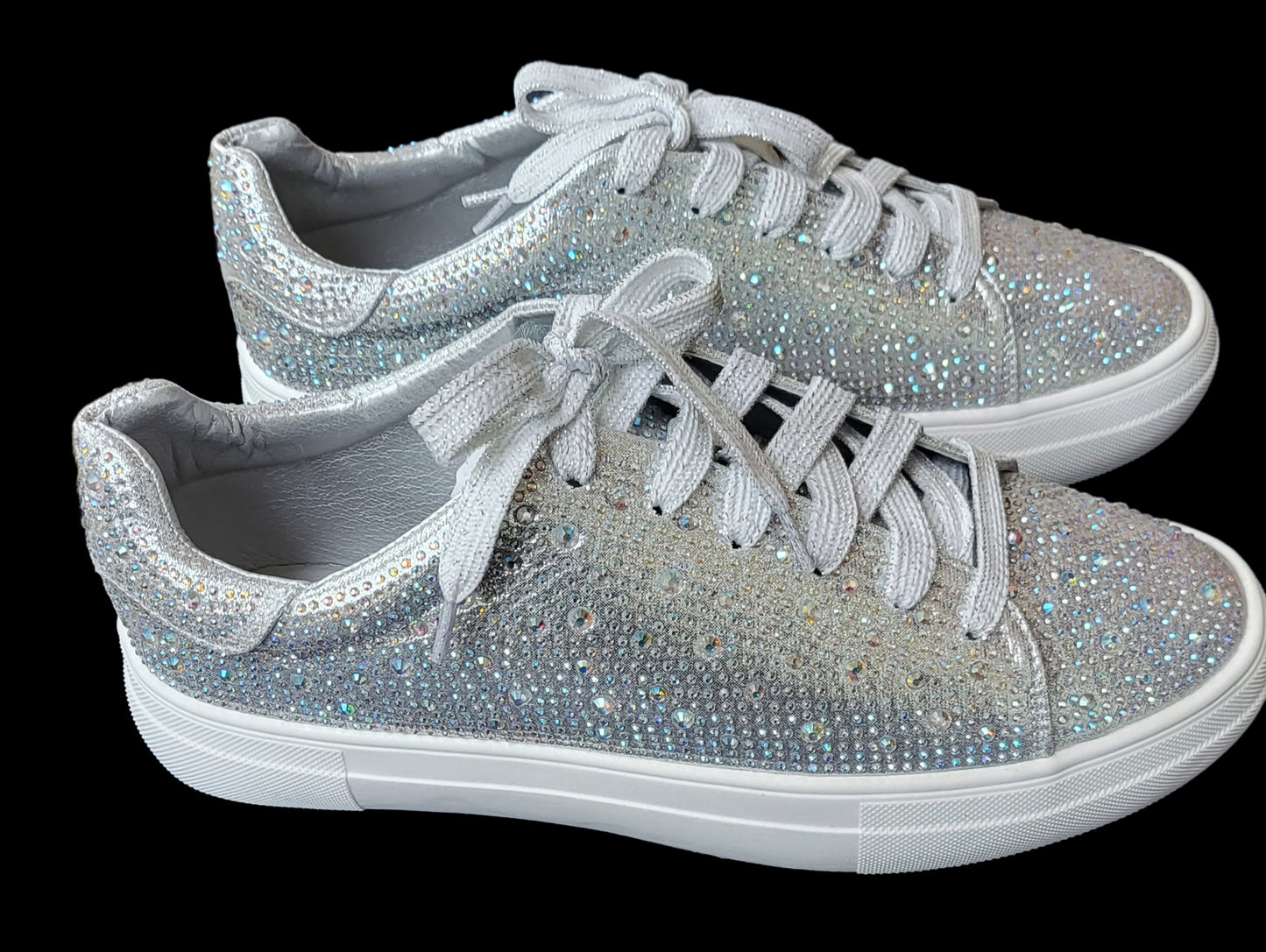 Rhinestone Lace Up Sneakers