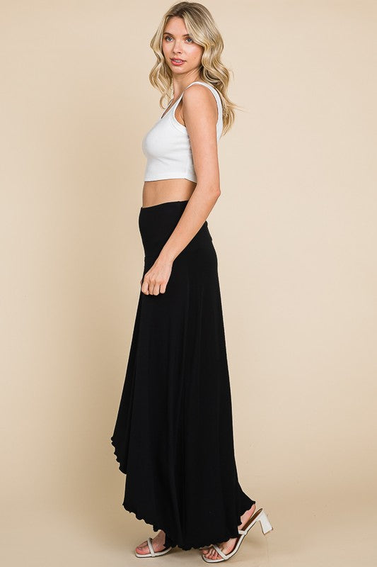 Flared High-Low Skirt