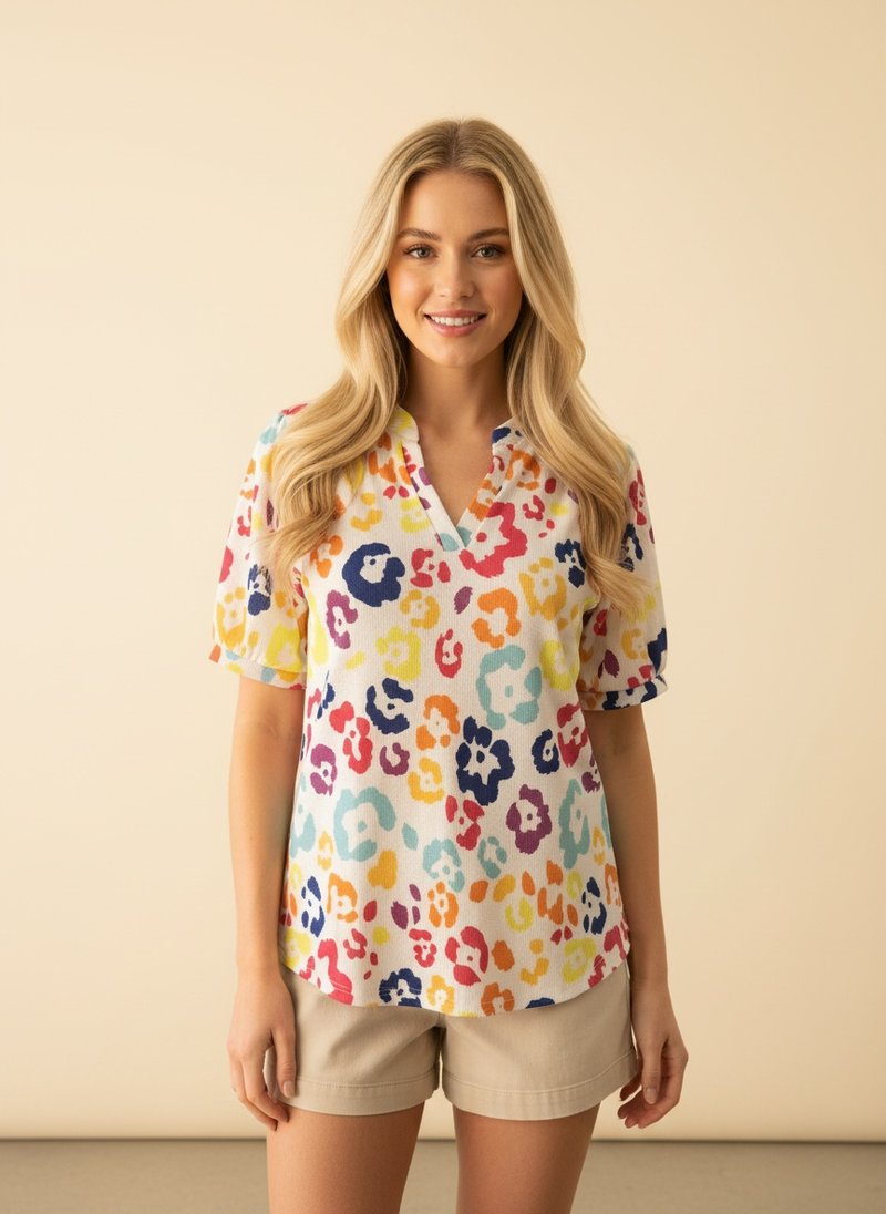 Colorful Animal Print Top