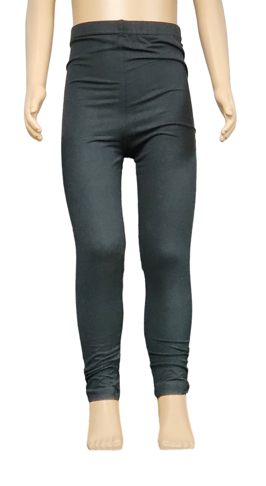 Girls Solid Leggings - Black