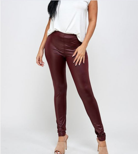 Plus Size Faux Leather Leggings