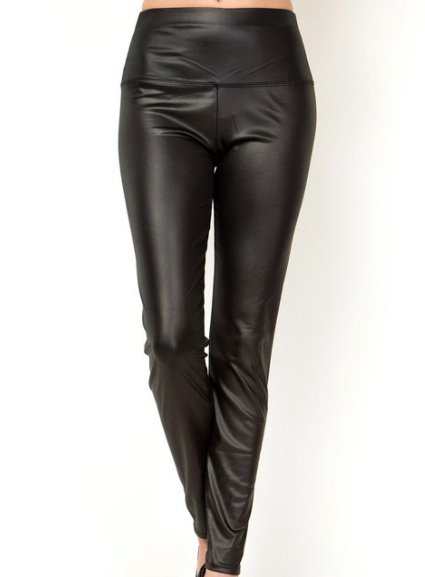 Faux Leather Yoga Style Plus Leggings