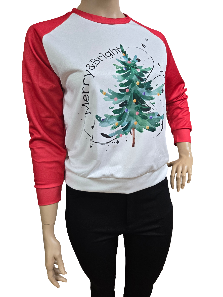 "Merry and Bright" Pull Over Top