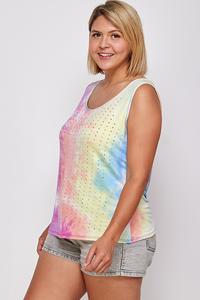 Plus Pastel Bling Sleeveless Top
