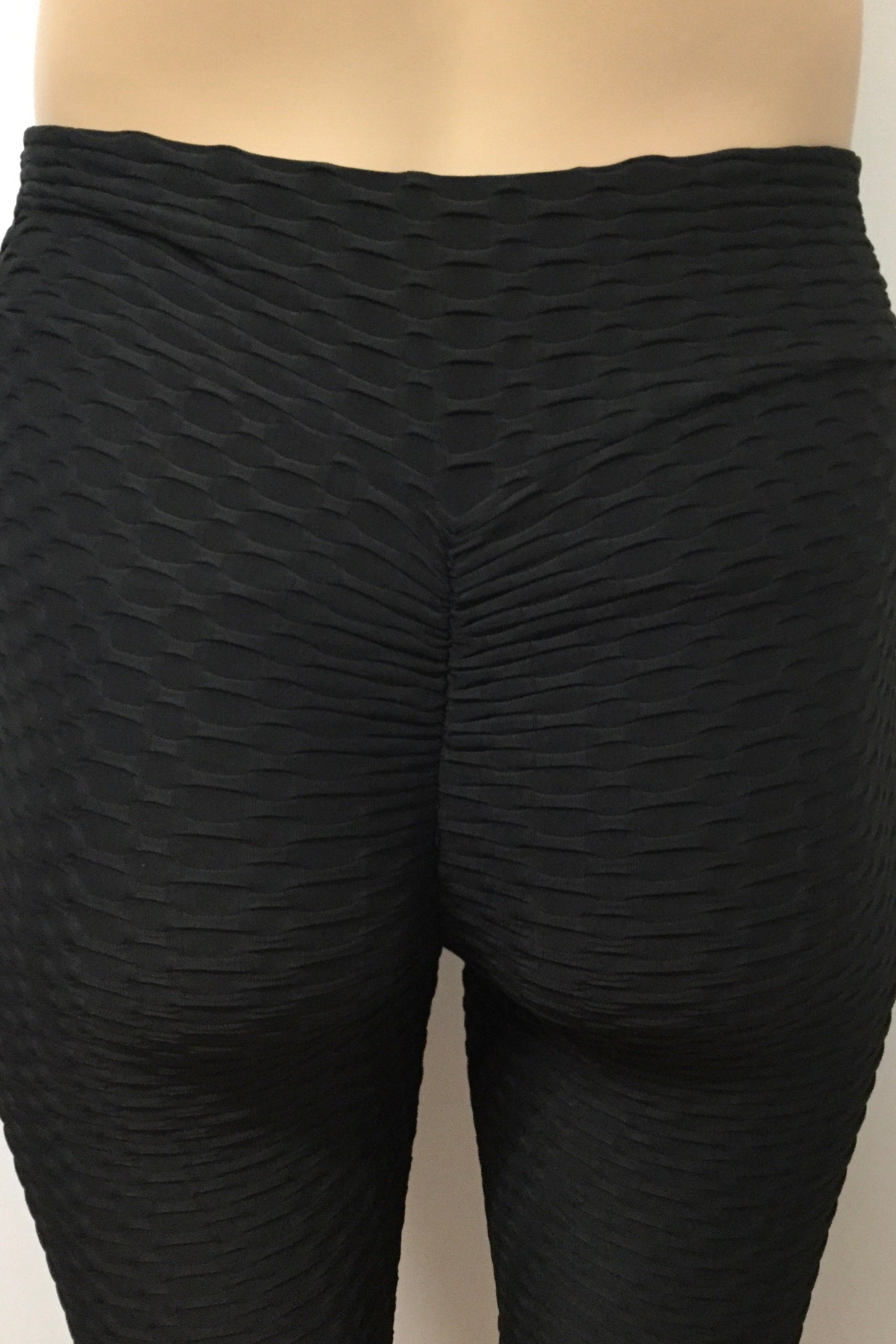 Plus Honeycomb Black Leggings