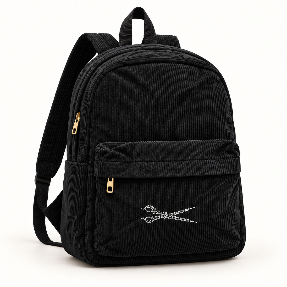Corduroy Backpack with Scissor Accent