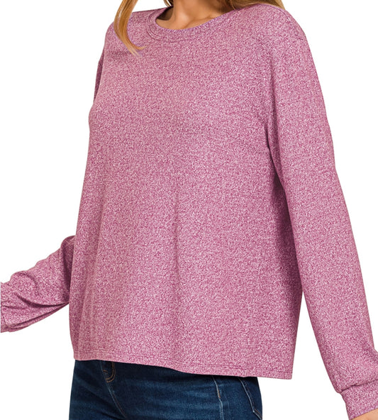 Soft Hacci Round Neck Sweater