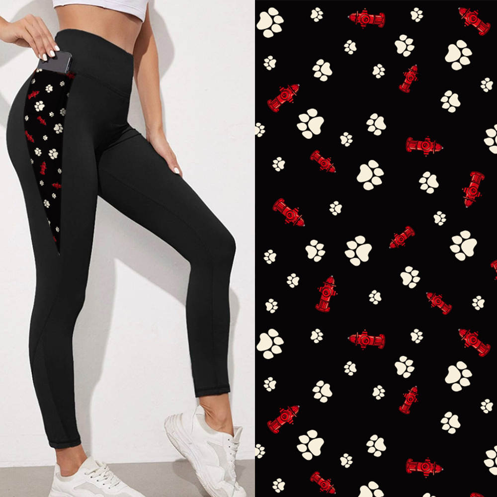 V Shaped Pocket Leggings "Teacher" "Paws" " Guitar" "Lace"