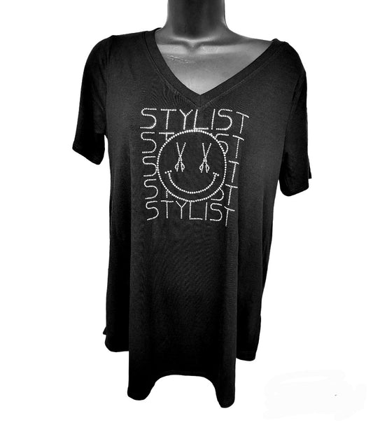 Smiley Stylist in Rhinestones Top