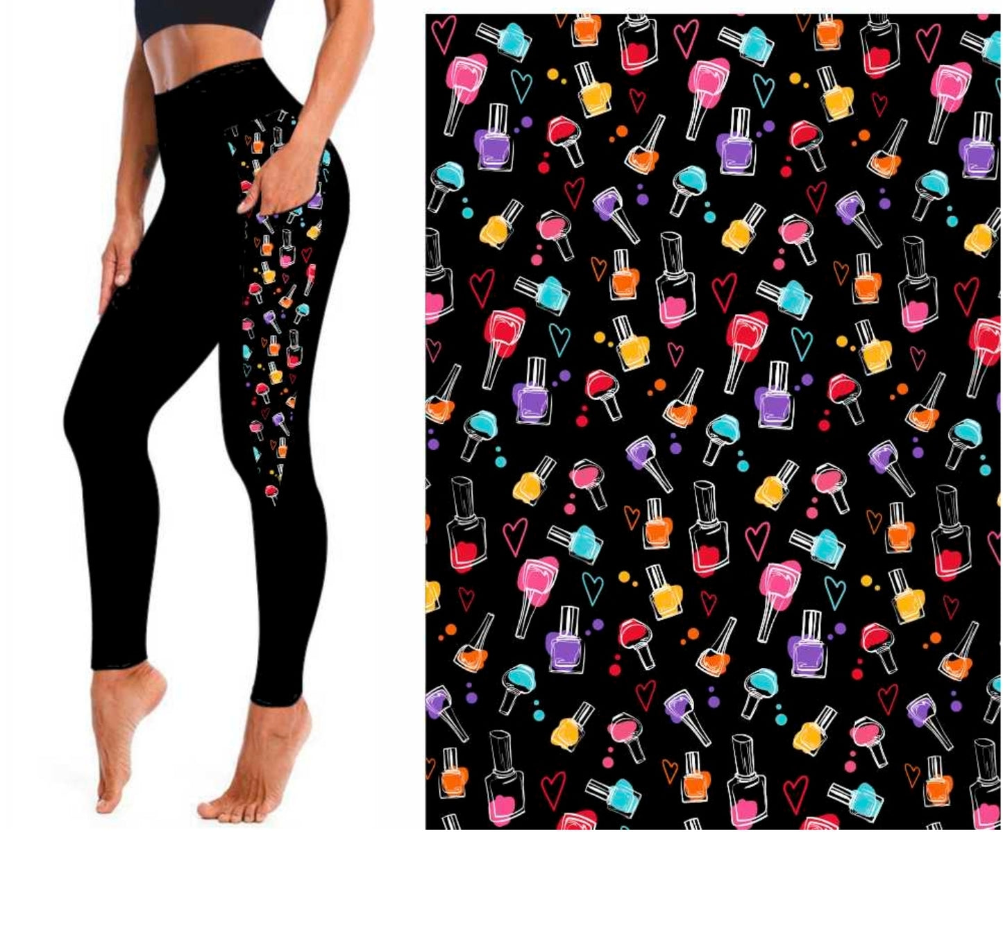 V Shaped Pocket Leggings " Multi Polish Colors"