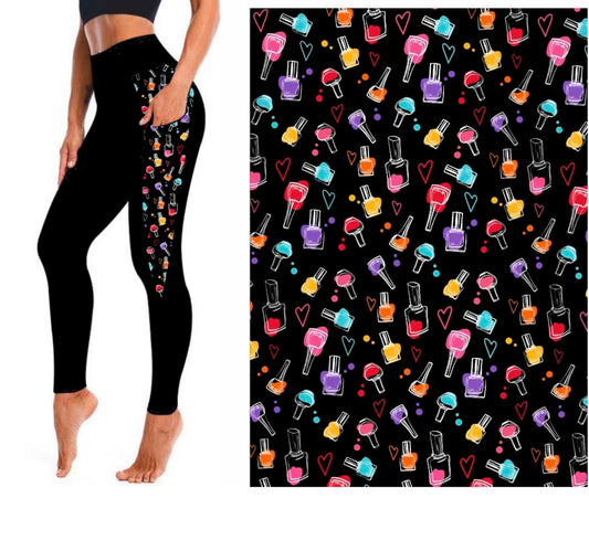 V Shaped Pocket Leggings " Multi Polish Colors"