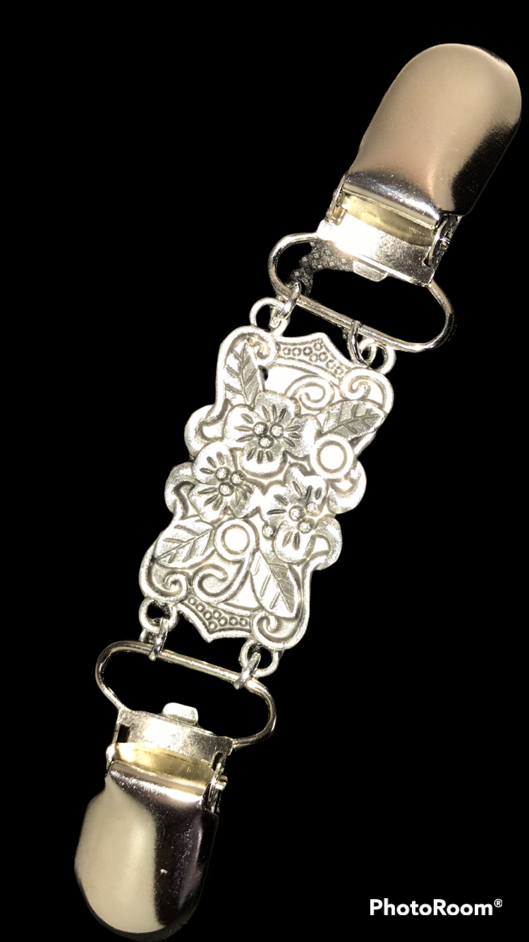 Silver Vintage Cardigan  Clips