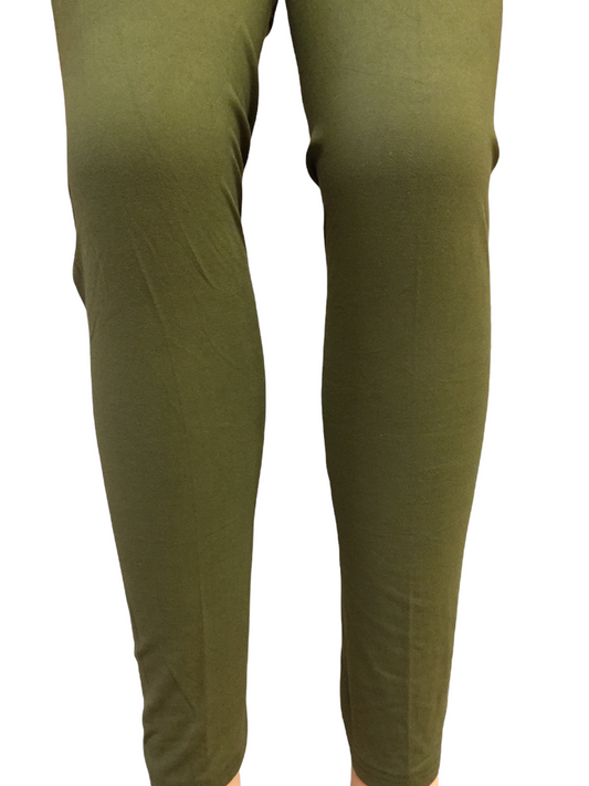 Classic Solid Leggings - Olive