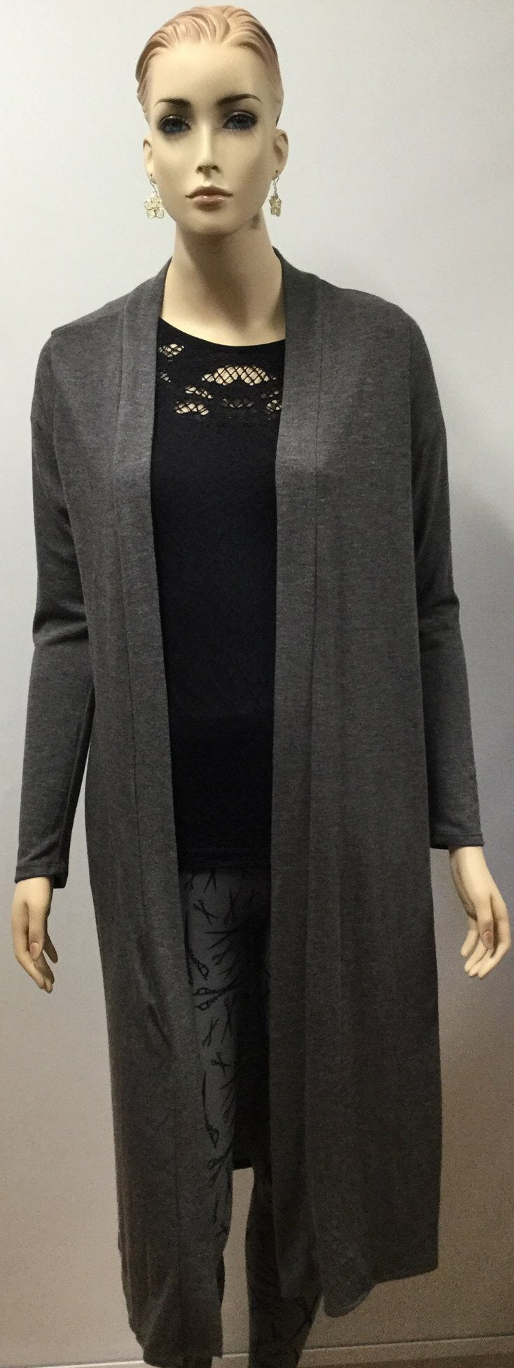 Stylist Long Cardigan with Pockets and Sclothcissor Rhinestones