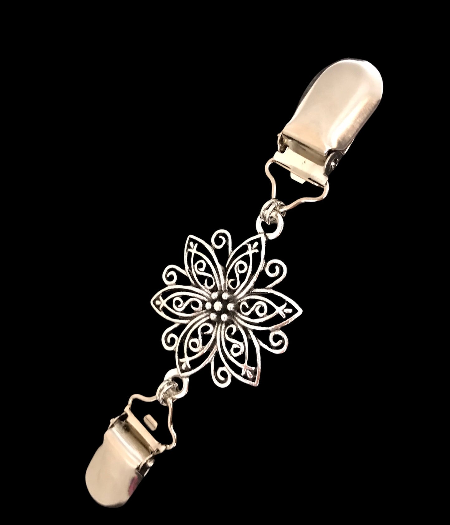 Silver Vintage Cardigan  Clips