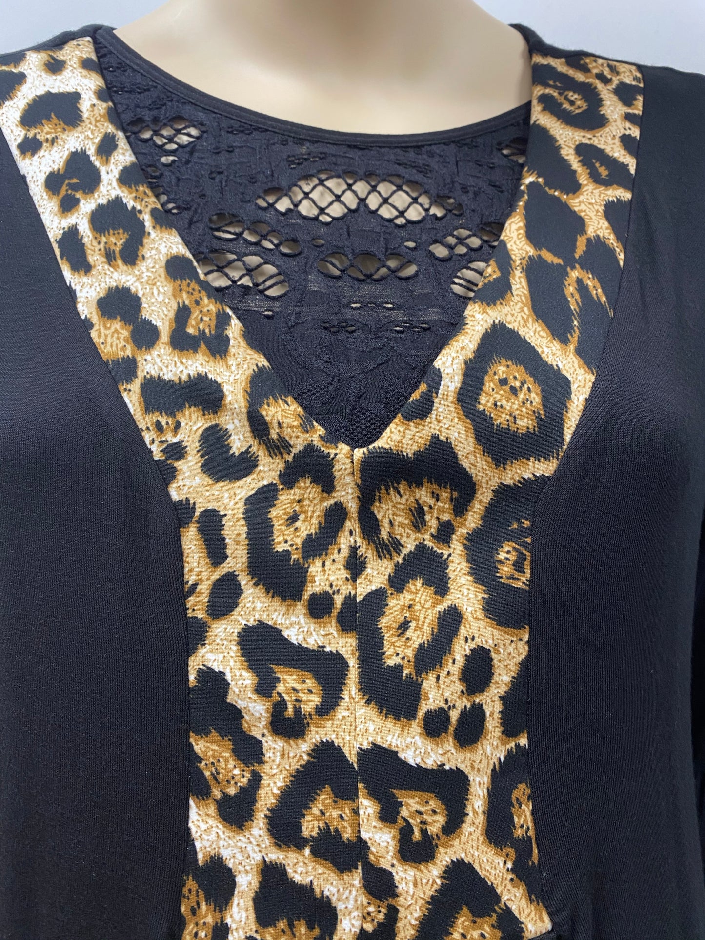 Leopard Accent Trim Tunic