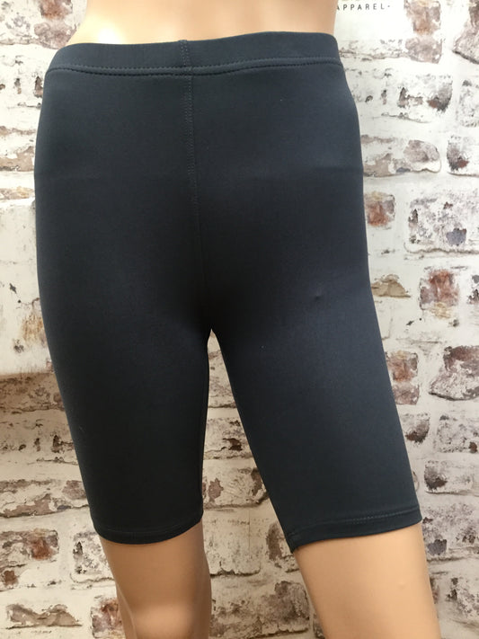 Charcoal Biker Shorts with Elastic Waistband