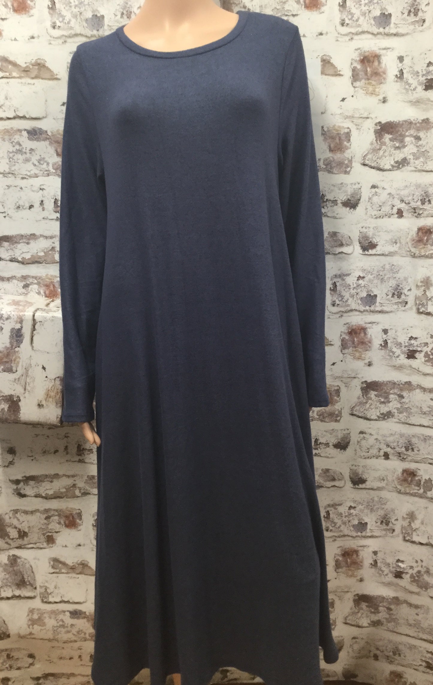 Plus Long Sleeve Hacci Dress