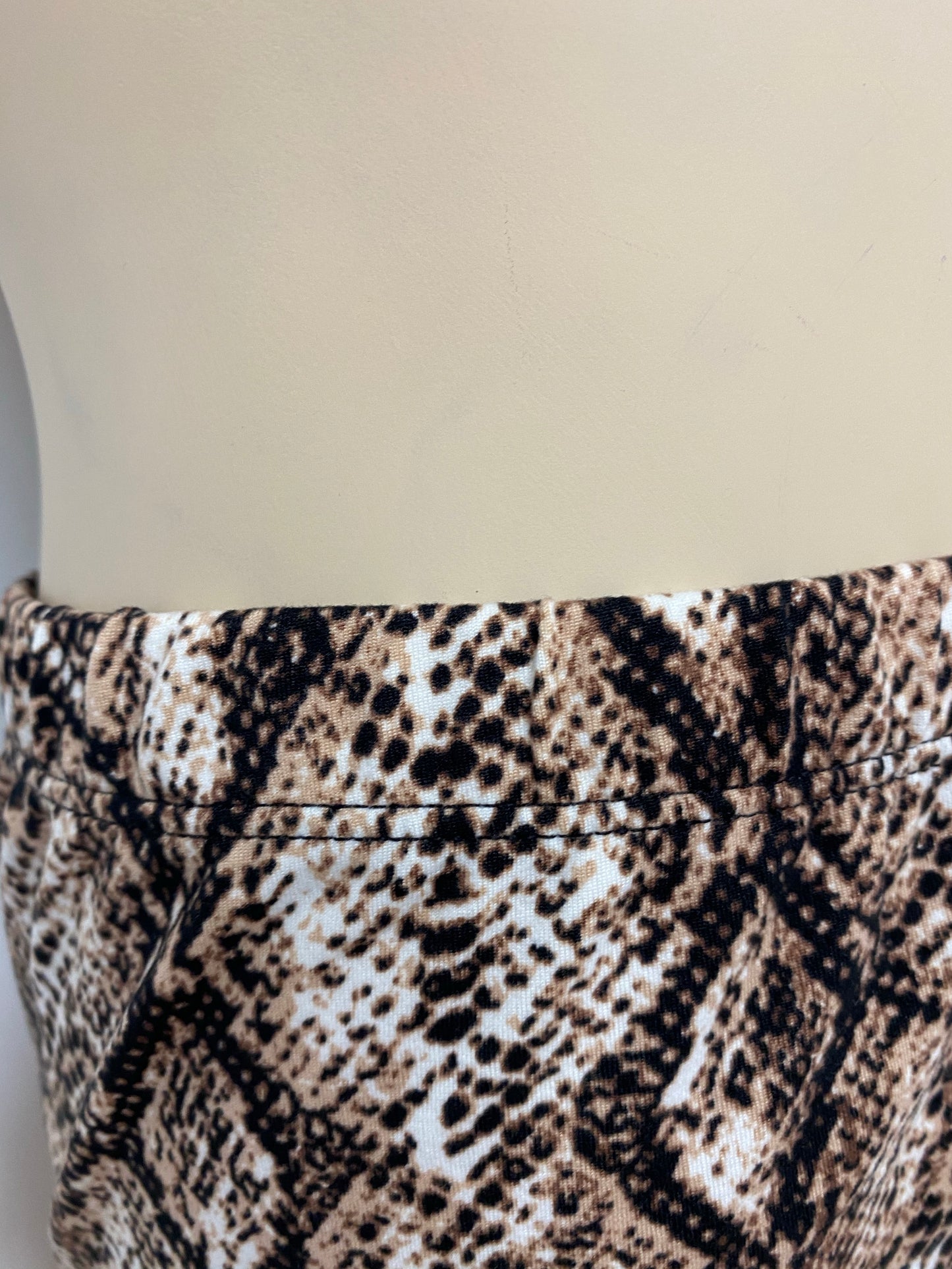 Snakeskin Tan and Brown Biker Shorts