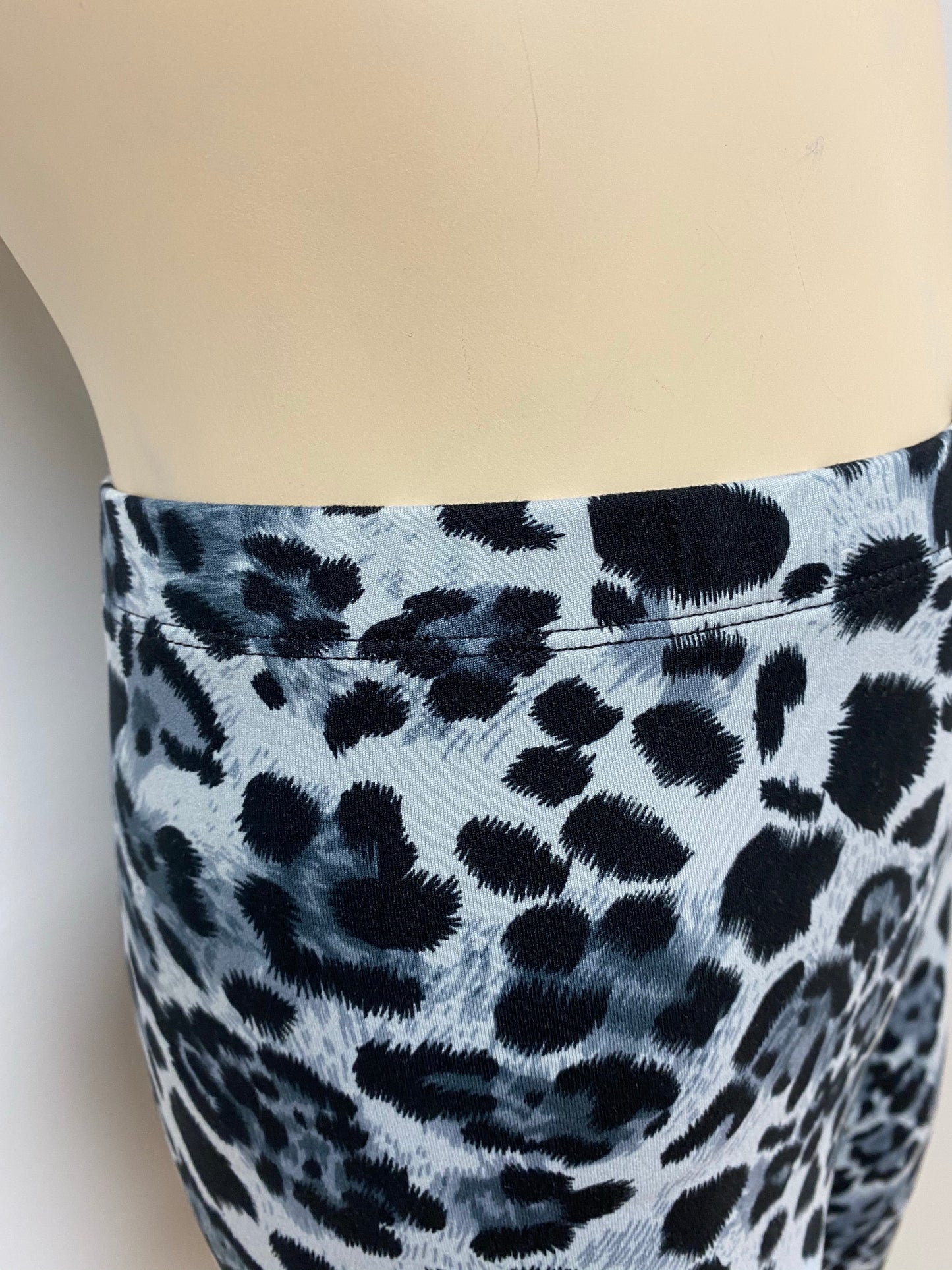 Biker Shorts -Grey Leopard
