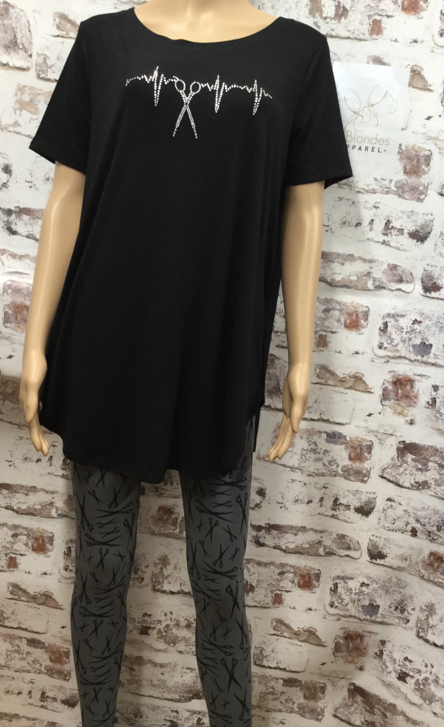 Stylist Iridescent Scissor Heartbeat Top