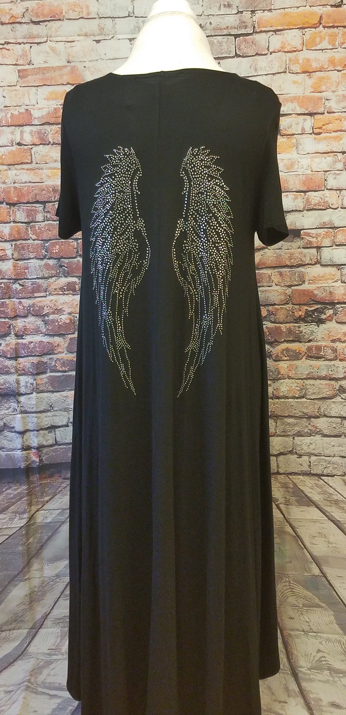 Rhinestone Wing High Low dress