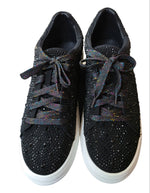 Rhinestone Lace Up Sneakers