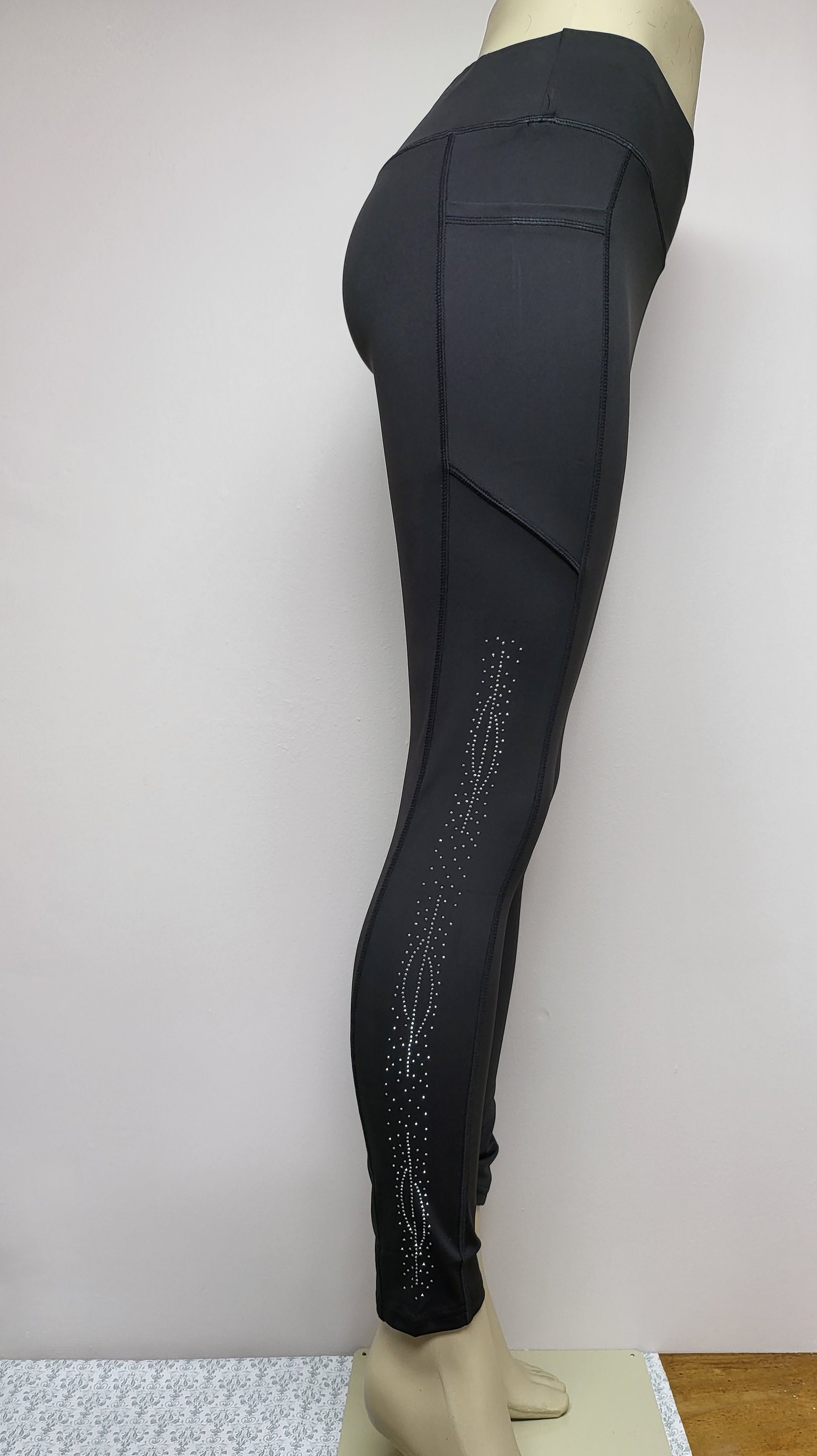 Mesh Pocket Leggings - Tiare Bloom – Black Pearl Designs
