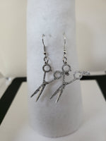 Cubic Zirconia Etched Scissor Earrings