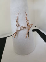 Cubic Zirconia Etched Scissor Earrings