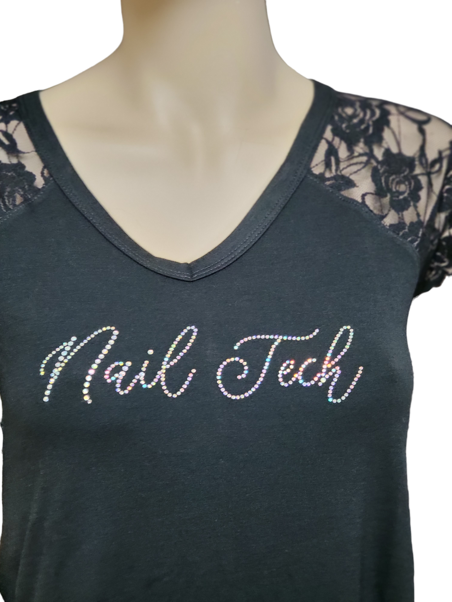 Nail Tech 3/4 Lace Sleeve Tunic