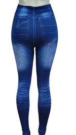 Denim Print Fleece Leggings