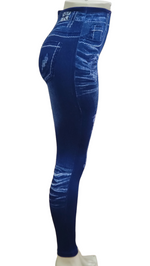 Denim Print Fleece Leggings