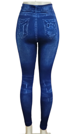 Denim Print Fleece Leggings