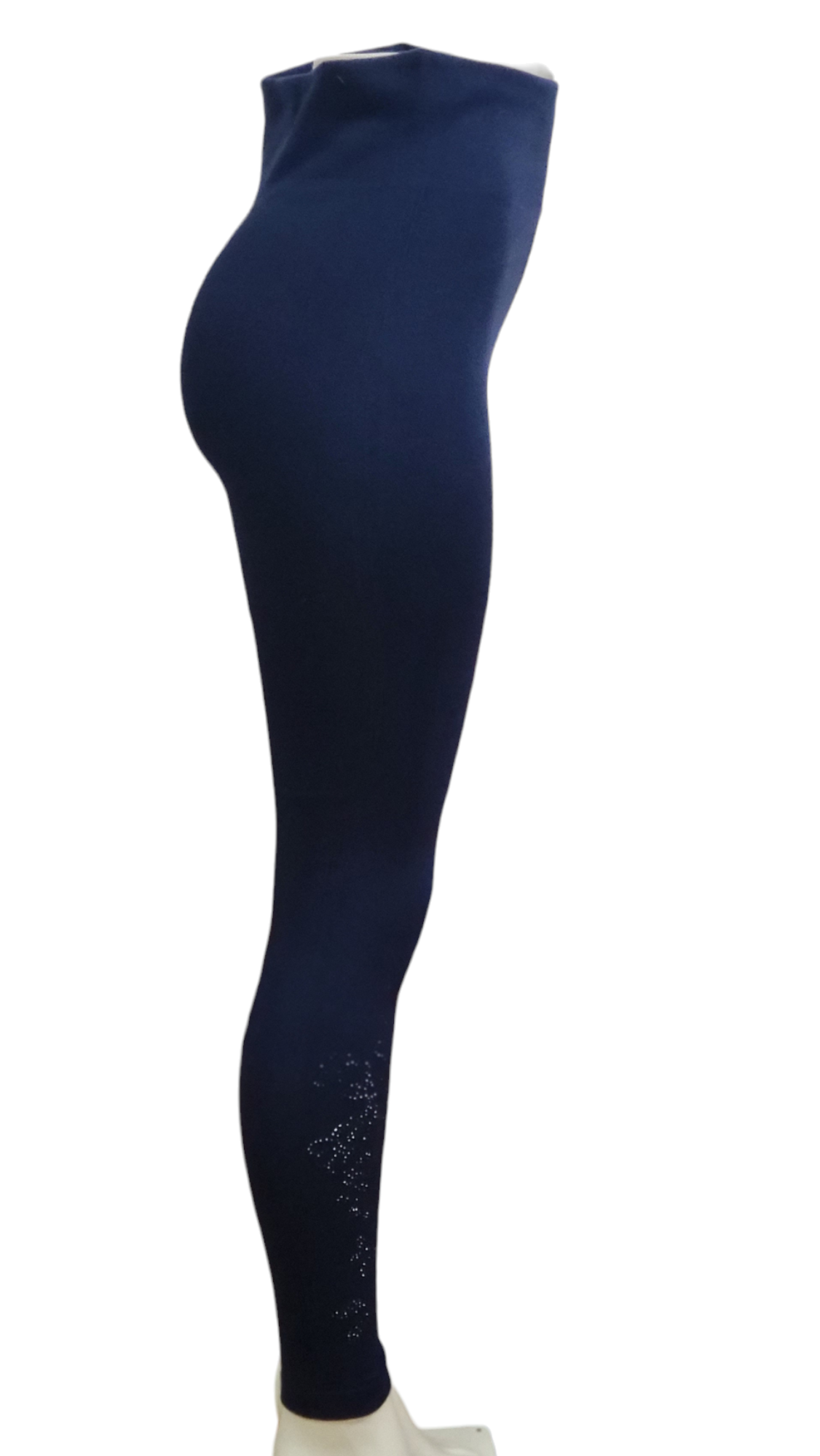 Fleece Lined Leggings, Premium Fabric Blend, Leggings for Women - Size M/T,  Navy Blue Design 