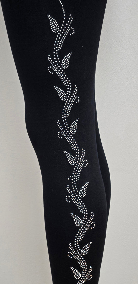 Leggings with Side Rhinestone Designs