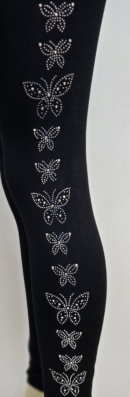 Leggings with Side Rhinestone Designs