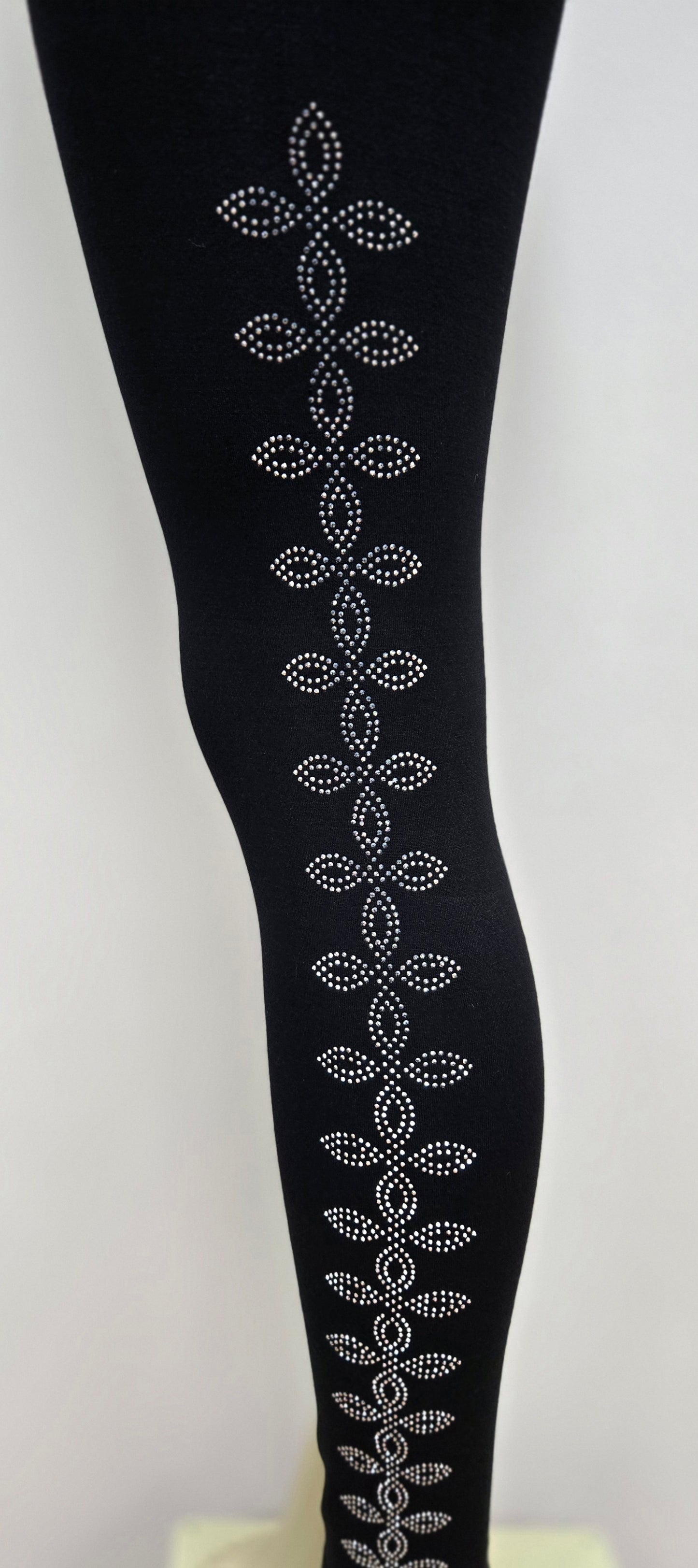 Leggings with Side Rhinestone Designs