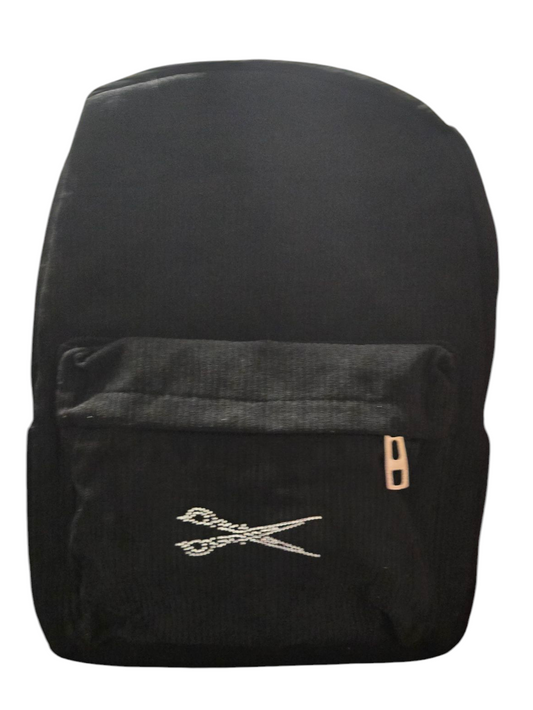 Corduroy Backpack with Scissor Accent