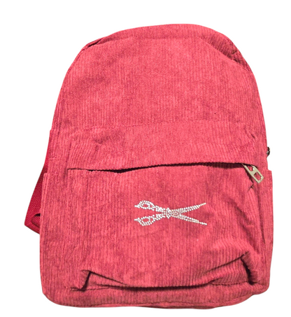 Corduroy Backpack with Scissor Accent