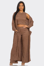Rhinestone Pant Set with Cardigan
