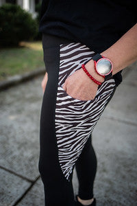 V Shape Pocket Leggings "Zebra"