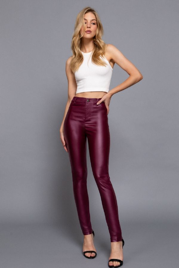 Faux Leather 4 Pocket Pants