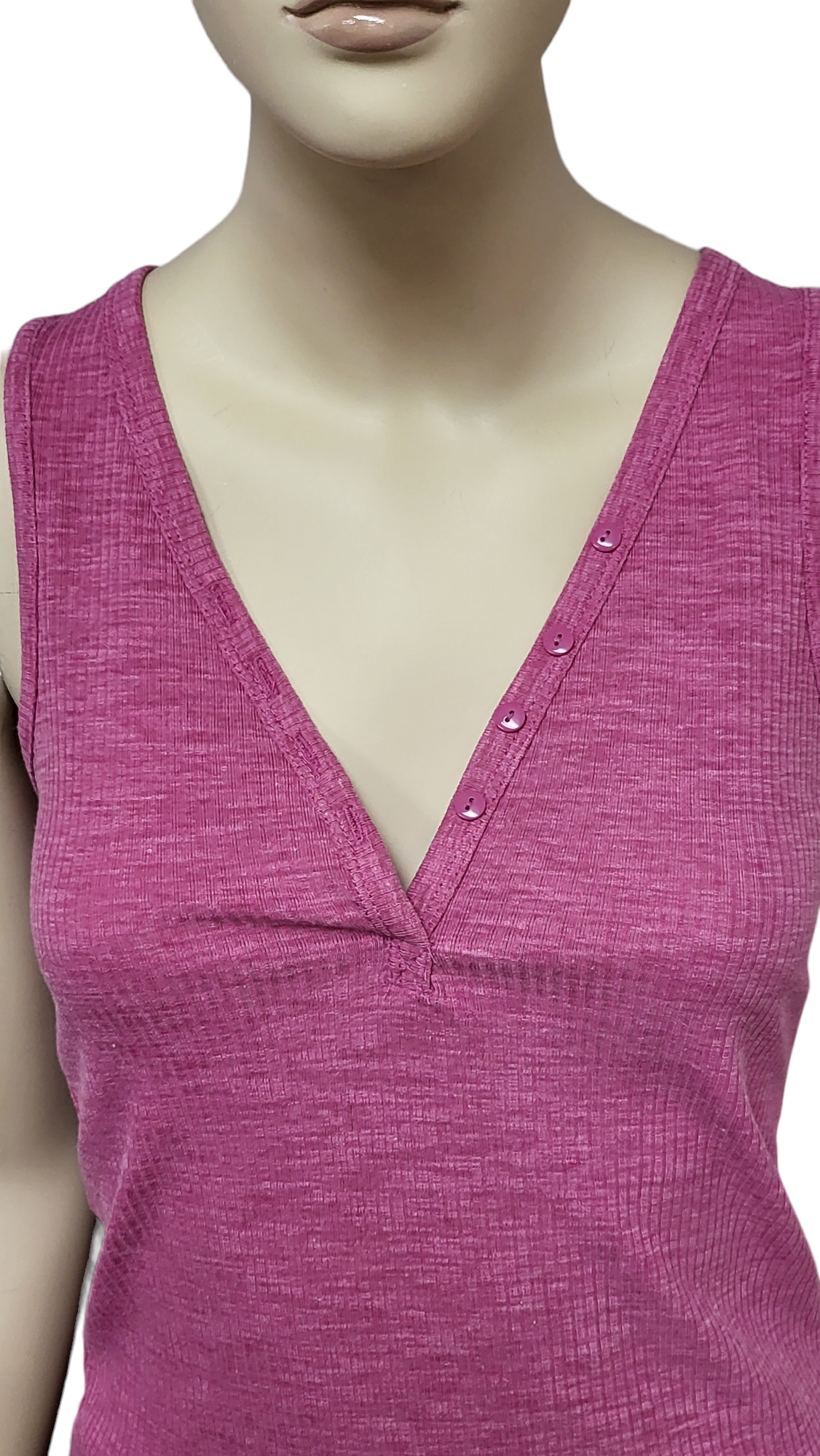 Pink Ribbed Tank Top