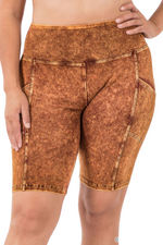 Mineral Wash Shorts with Pockets