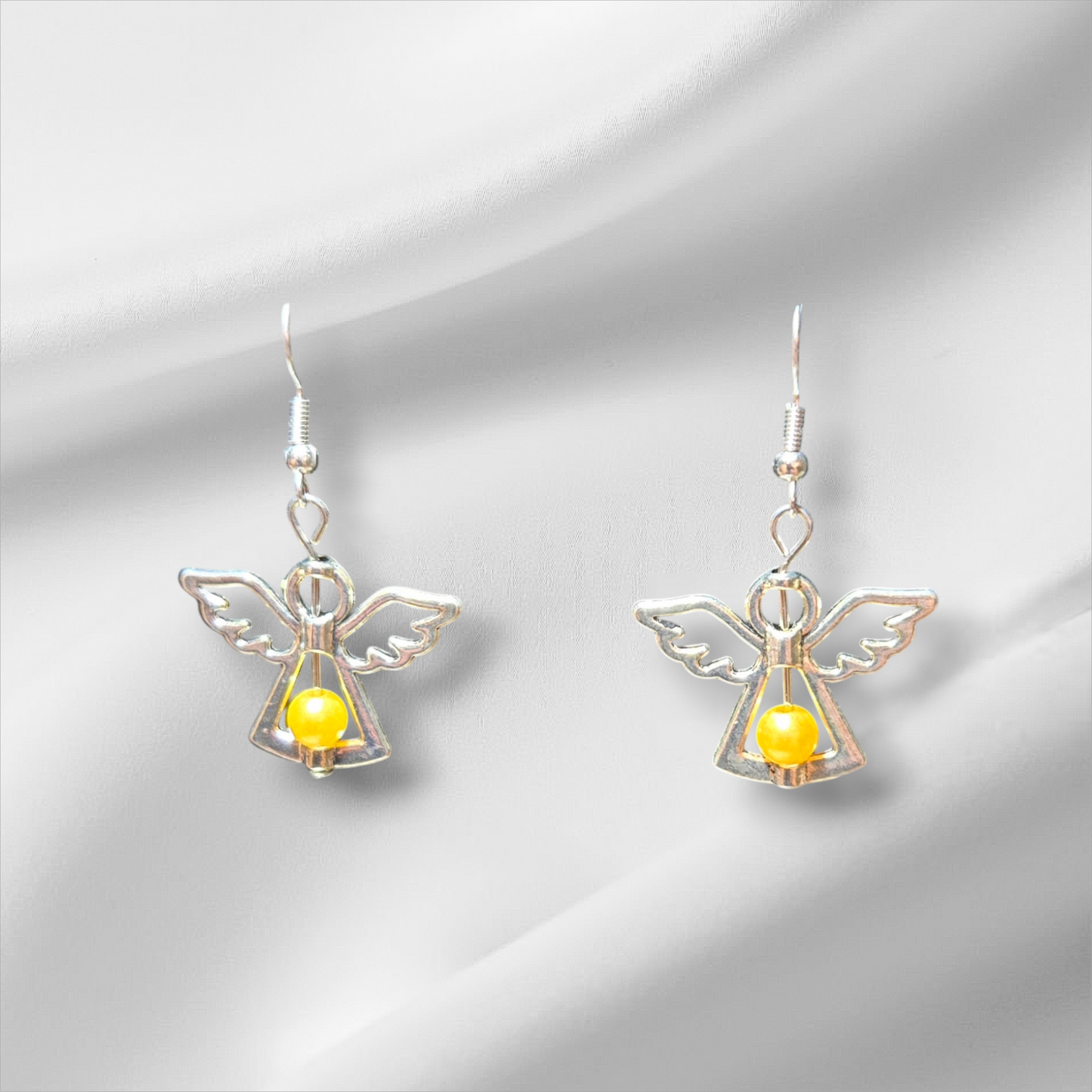 Angel Earrings with Colored Pearls