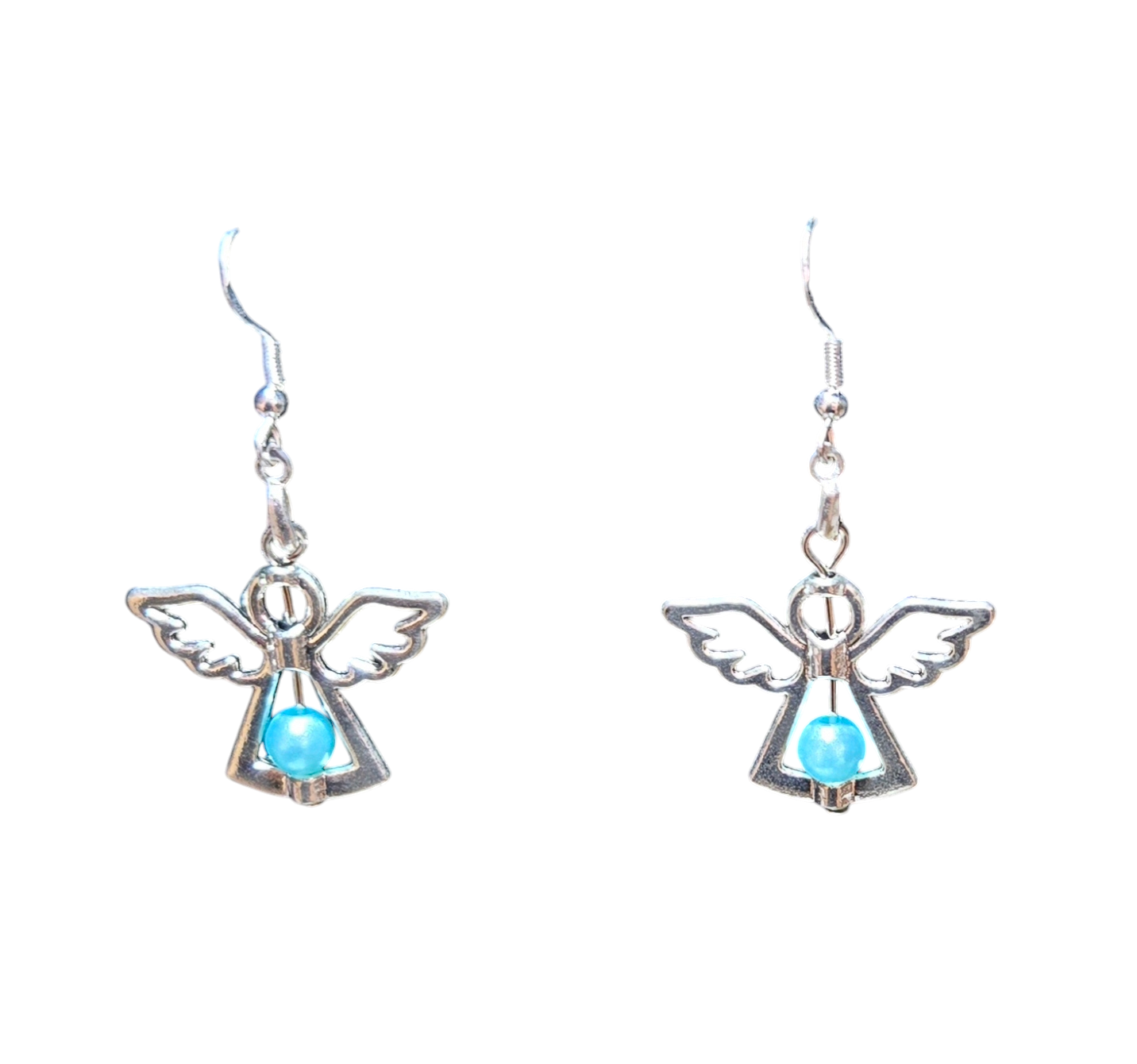 Angel Earrings with Colored Pearls