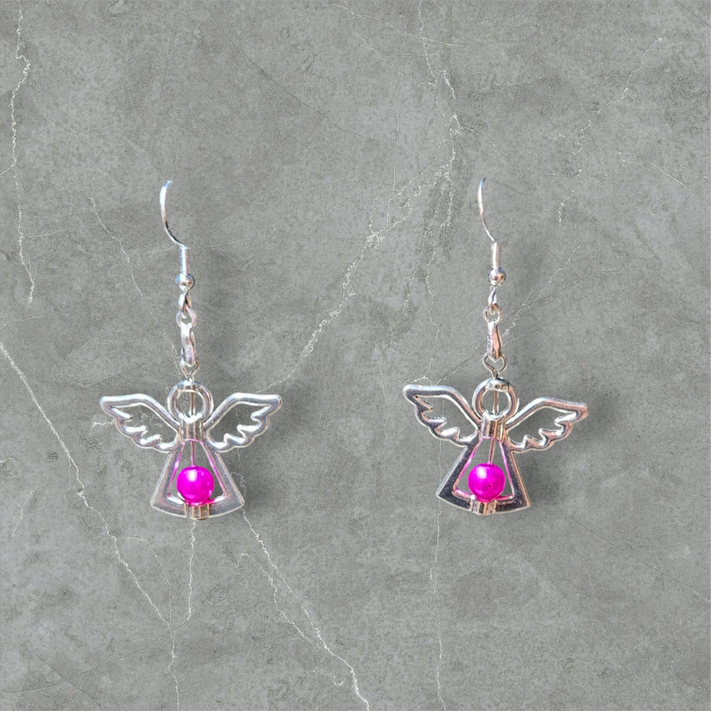 Angel Earrings with Colored Pearls