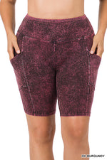 Mineral Wash Shorts with Pockets